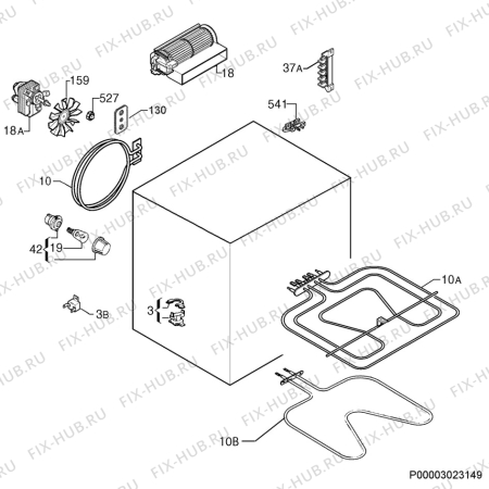 Взрыв-схема плиты (духовки) Zanussi ZCB770X - Схема узла Electrical equipment